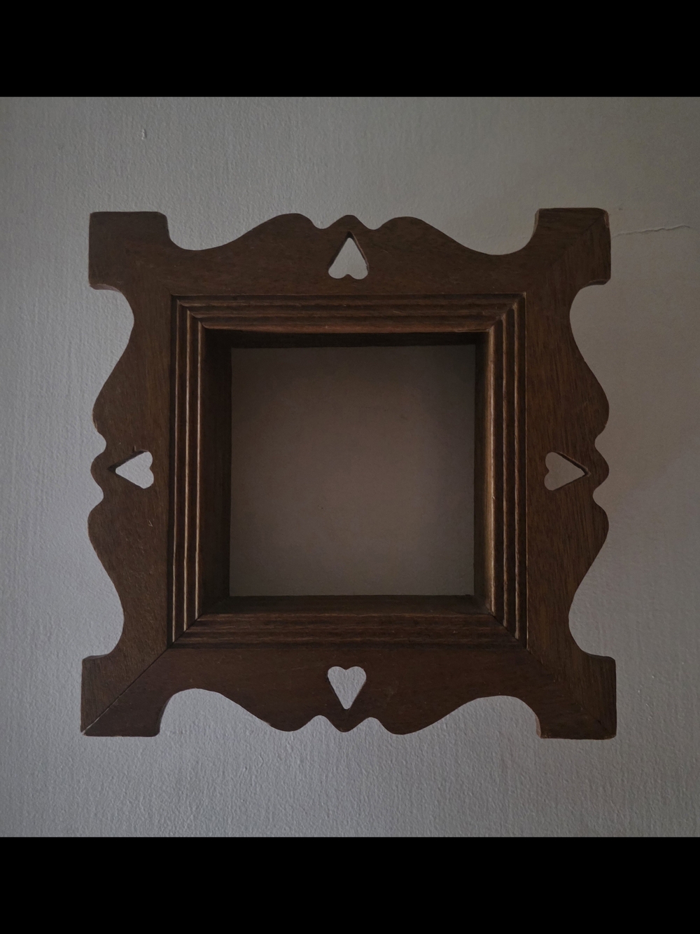 Decorative Wooden Wall Shelf Frame in Dark Brown
